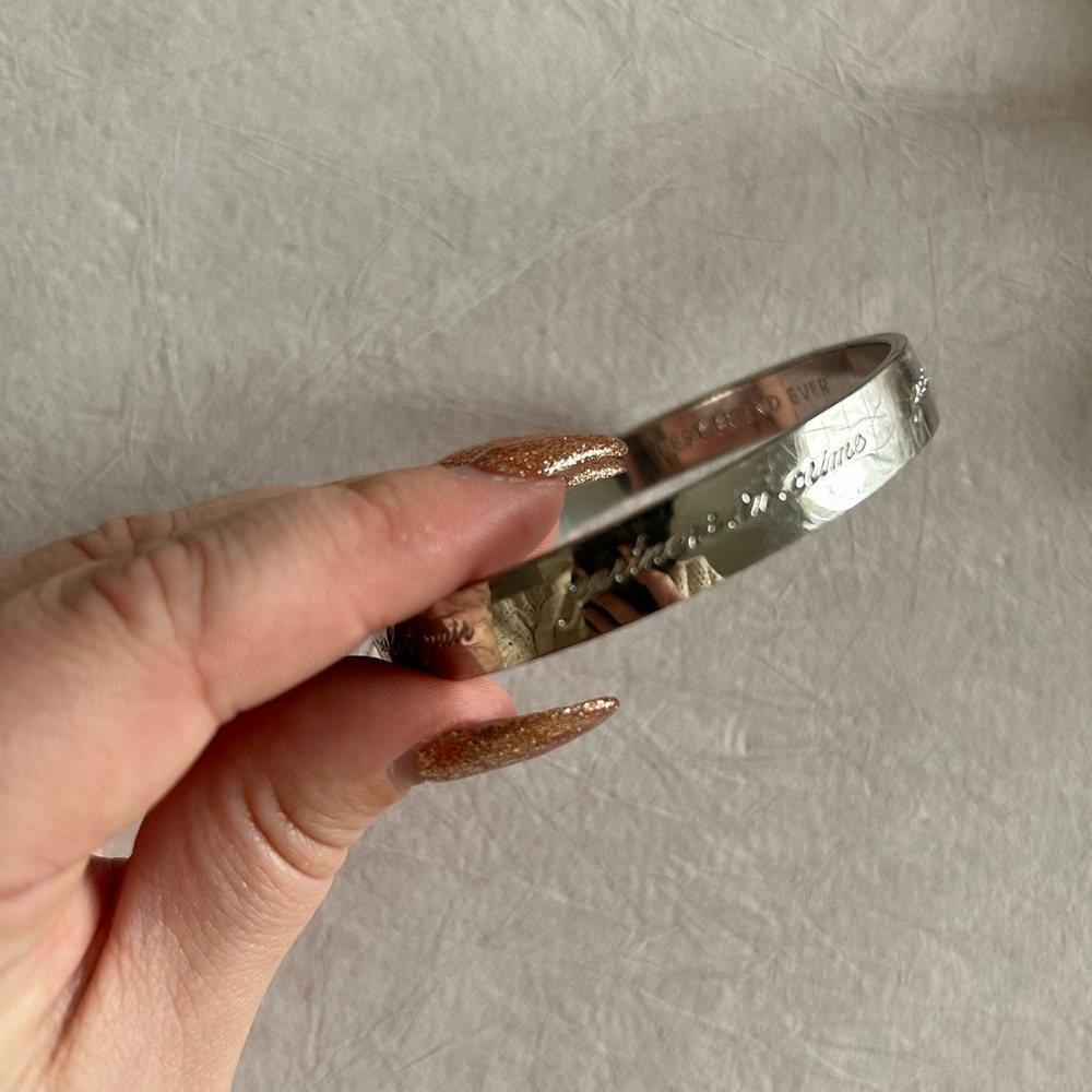 Kate spade silver etched friendship bracelet